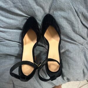 Soludos velvet and wood Black heels size 9